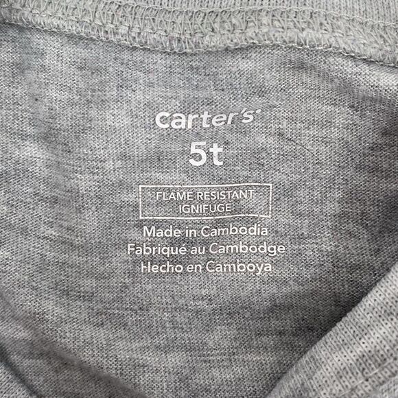 Carter's 5T Cat Pajamas Set 3 Piece Short Sleeve Shirt Shorts Pants Purple - Picture 3 of 5